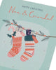 Cute Design with Christmas Stockings and Presents Nan & Grandad Christmas Card