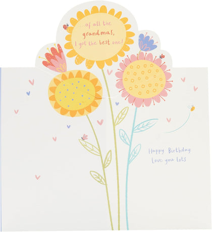 Flowers with Poem Design Grandma Birthday Card