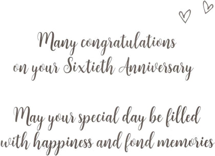 Embellished Glittered Heart Diamond Anniversary Congratulations Card