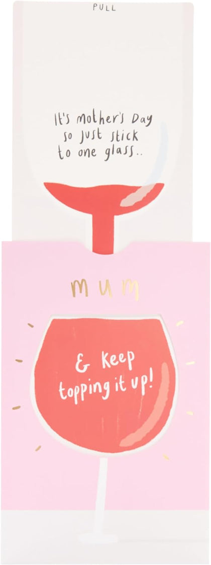 Interactive Wine Glass Design Mother's Day Card