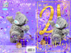 Bear With Party Hat Tatty Teddy 3D Lenticular Design 21st Birthday Card