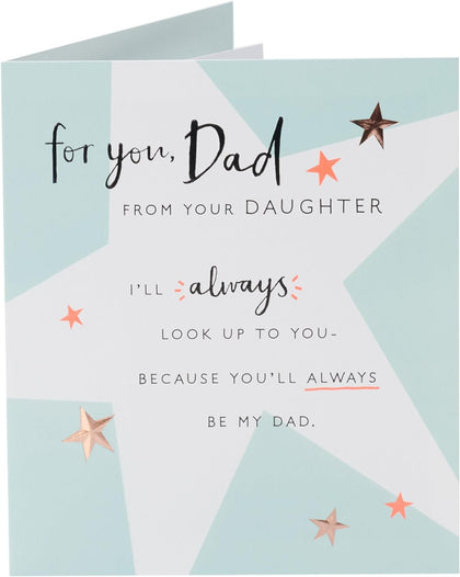 Starry Design Dad from Daughter Birthday Card