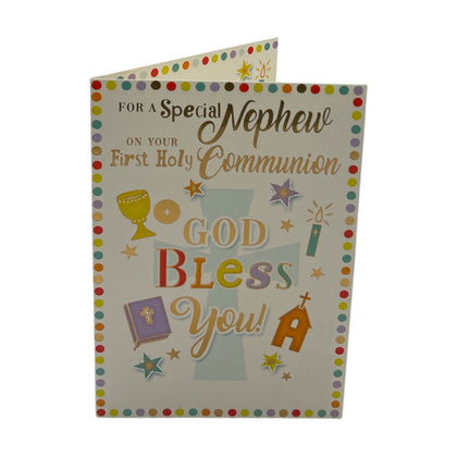 For Nephew First Holy Communion Religious Greeting Card