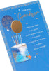 Blue & Gold Cake Design Grandson Birthday Card