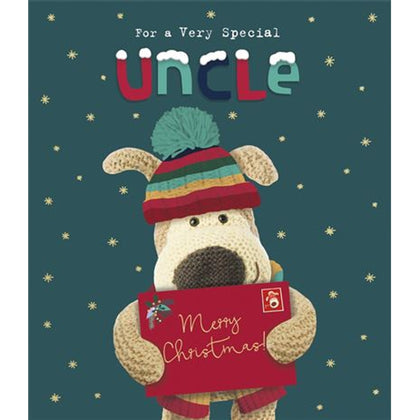 Boofle Holding Envelope Uncle Christmas Card