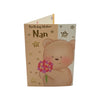 Fluffy Teddy Holding Flowers Design Nan Birthday Card