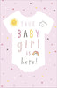 Sunshine and Rainbow Grow Baby Girl Birth Congratulations Card