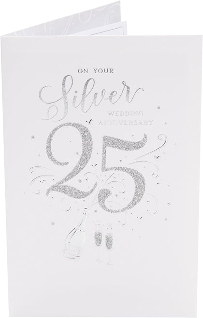 25th Silver Wedding Anniversary Greetings Card