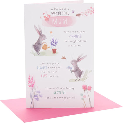 Wonderful Poem Design Mum Birthday Card