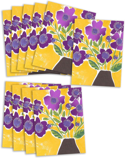 Pack of 10 Bold Floral Design Any Occasions Cards With Envelopes