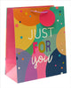 Just For You Colourful Large Gift Bag With Tag for Birthday, Father's Day