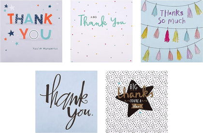 Thank You Cards Multipack of 10 in 5 Contemporary Designs