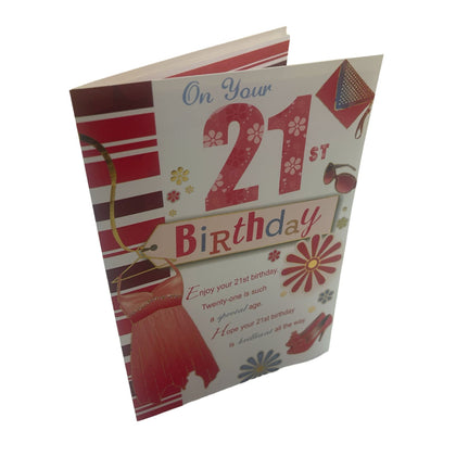 Your 21st Birthday Greetings Card For Her