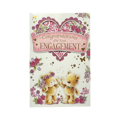 On Your Engagement Die-Cut Heart Design Congratulations Card