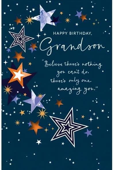 Stars Design Grandson Birthday Card