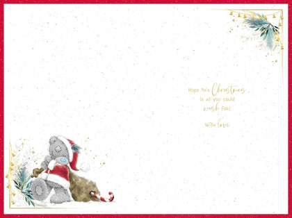 Bear Holding Mini Snowman Cousin Christmas Card