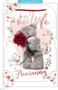 Bear With Rose 3D Holographic Wife Anniversary Card