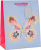 Pretty Butterfly Design Medium Gift Bag for Birthdays, Valentine's Day & Other Events