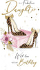 Embellished & Foiled Stiletto Daughter Birthday Card