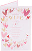 Pink & Gold Hearts Design Wife Anniversary Card