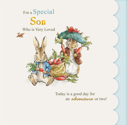 Peter Rabbit Special Son Who is Very Loved Birthday Card