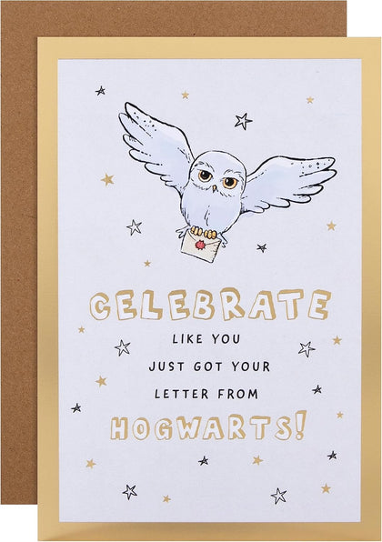 Harry Potter Hedwig Owl & Letter Design Birthday Card