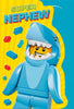 Yellow LEGO Shark Character Design Nephew Birthday Card