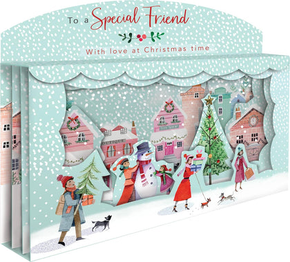 Special Friend Spectacular 3D Street Scene Freestanding Christmas Card