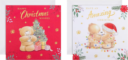 Forever Friends 2 Designs Pack of 16 Boxed Christmas Cards 