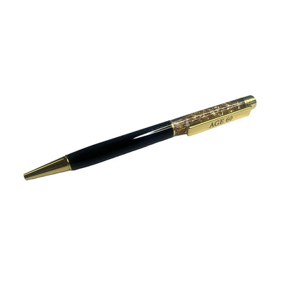 Age 60 Captioned Gold Leaf Ballpoint Gift Pen