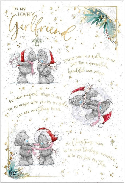 Bears With Scarves Girlfriend Christmas Card