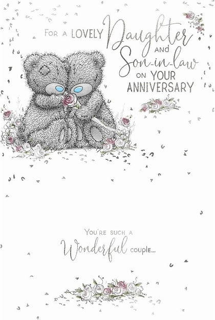 Bears Hugging Lovely Daughter and Son in Law Anniversary Card