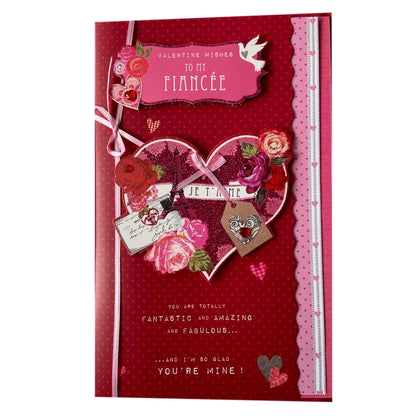 Fiance'e Valentine's Hand made Luxurious Card