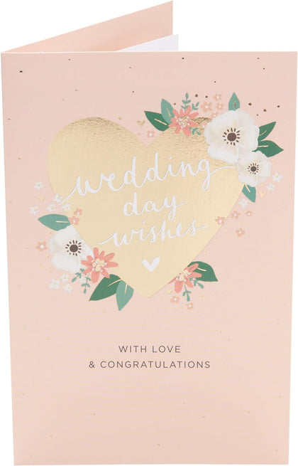 Floral Heart Design or A Special Couple Wedding Congratulations Card