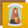 Contemporary Bear and Beer Design Birthday Card