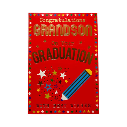 Grandson On Your Graduation Multi Stars Design Congratulations Card