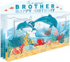 Spectacular 3D Dolphins Under The Sea Brother Birthday Card