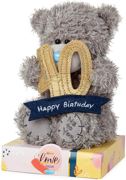 Me to You Tatty Teddy 40th Birthday Bear Holding a 40 Banner