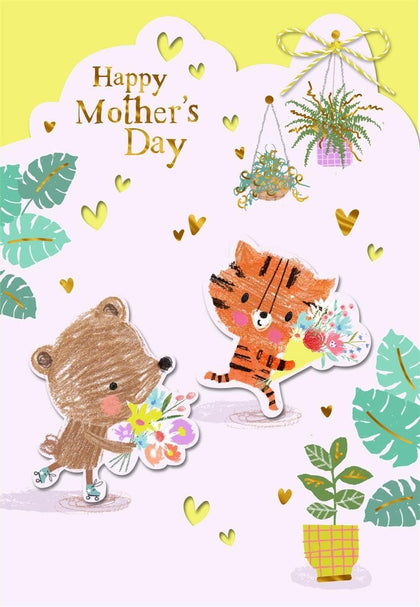 Bear and Tiger Happy Mother's Day Card