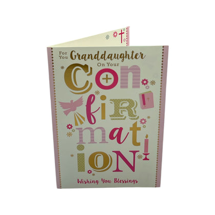 For You Granddaughter On Your Confirmation Lettering Design Religious Card