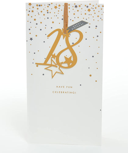 Gold Foil Stars with Keepsake 18th Birthday Card