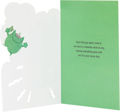 Green Monster Design Good Luck Card