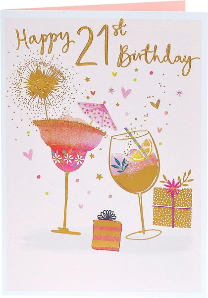 Gorgeous Cocktail Design 21st Birthday Card