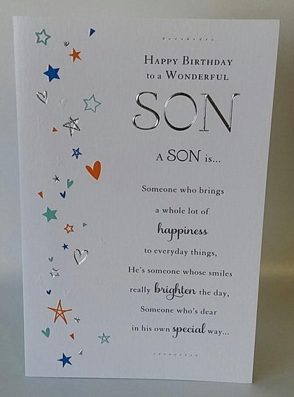 Son Birthday Sentimental Verse Greetings Card