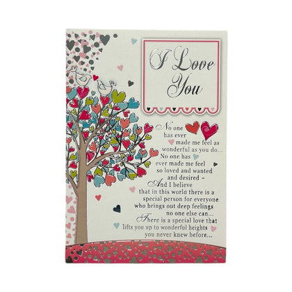 I Love You Multi Colour Hearts Tree Open Greeting Card