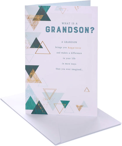 Geo Shapes Heartfelt Design Grandson Birthday Card