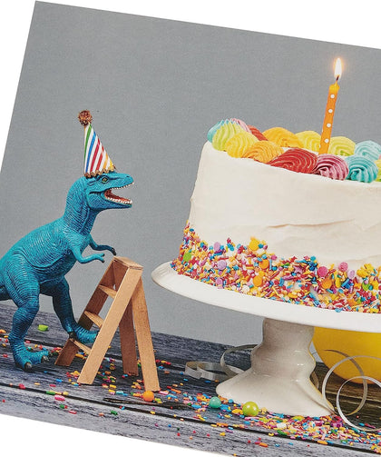 Cake & Dinosaur Design Blank Card