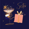 Lovely Sister Luxury Fizz Embellished Christmas Card