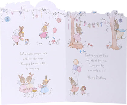 Bunny Design Special Girl 2nd Kids Birthday Card