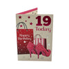 Age 19 Female Traditional Shopping Bags and Shoes Design Birthday Card